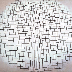 reproductie Compositie 10 van Piet Mondriaan